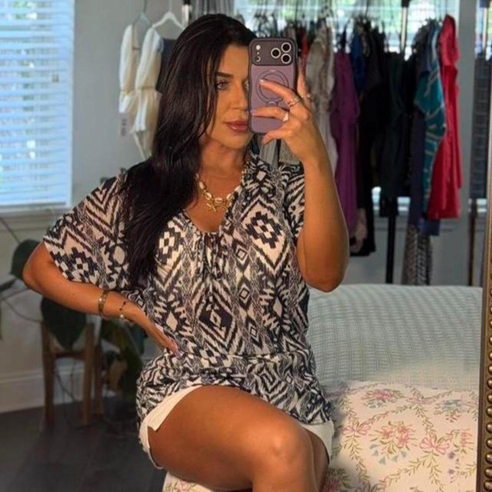 Francesca's Boho Tribal Print Tunic Dress | Aztec Beach Cover Up